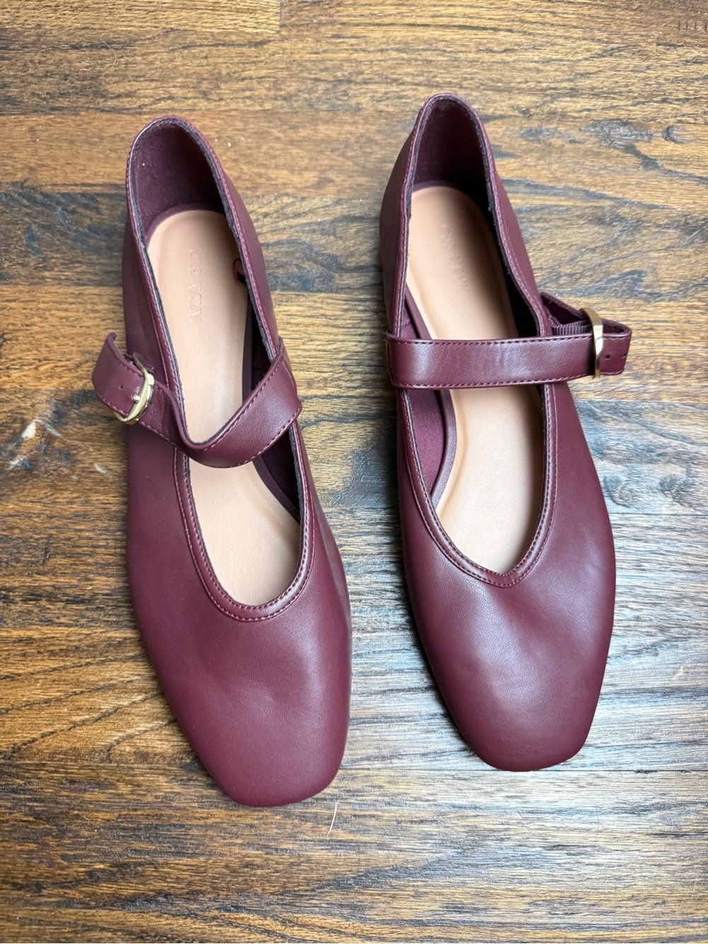 Old Navy Burgundy Mary Jane Flats with Buckle Strap